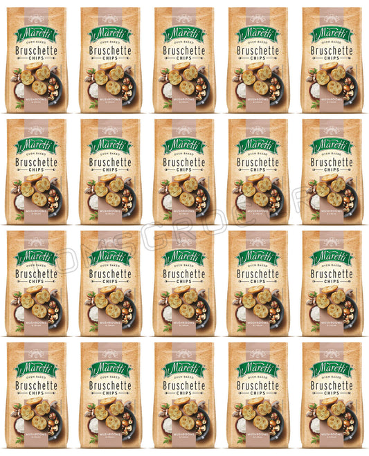 20 BRUSCHETTE MARETTI Mushrooms & Cream Flavor Oven Baked Bread Bites Snacks 70g