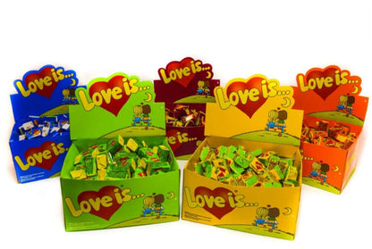 5 LOVE IS BUBBLE GUM BOXES All Flavors Included Perfect Valentine Gift Sweets