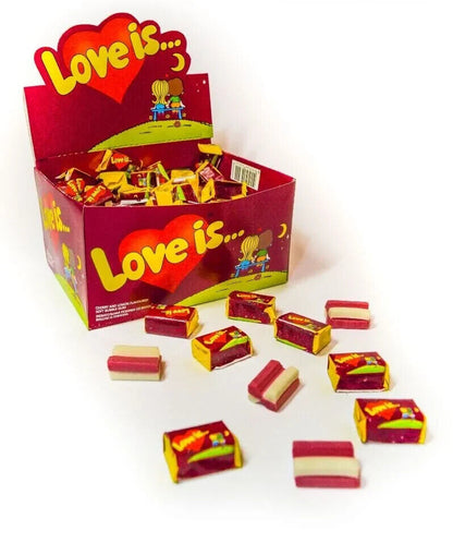 5 LOVE IS BUBBLE GUM BOXES All Flavors Included Perfect Valentine Gift Sweets