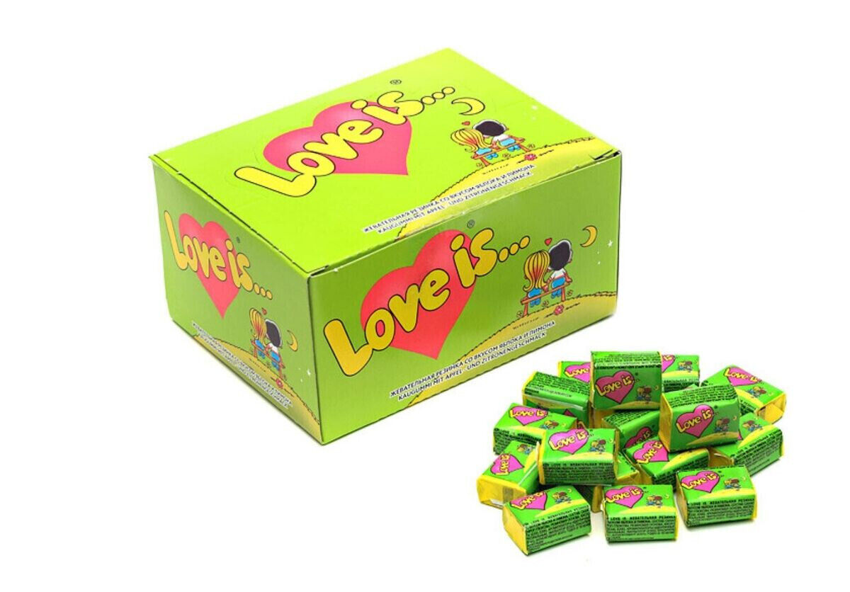 5 LOVE IS BUBBLE GUM BOXES All Flavors Included Perfect Valentine Gift Sweets