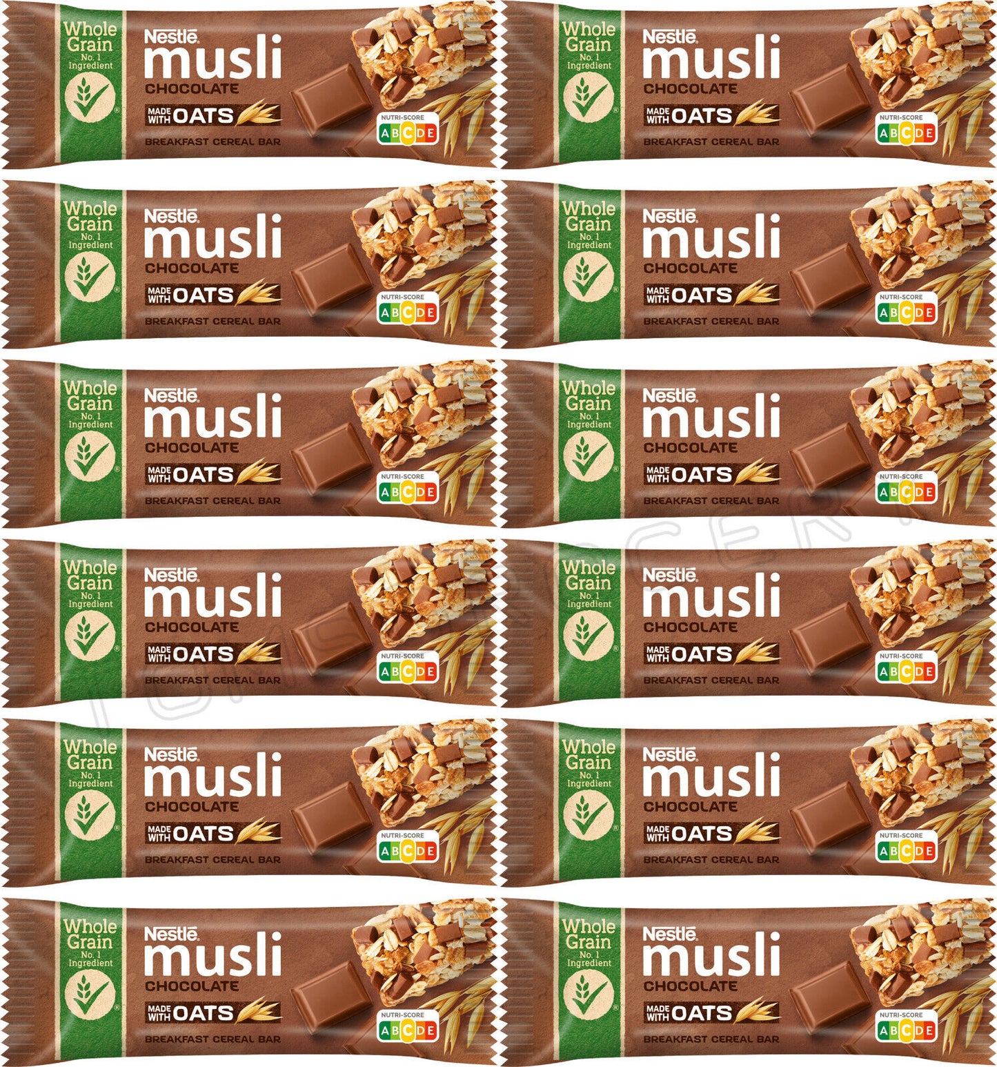 12 NESTLE MUSLI Chocolate Wholegrain Healthy Breakfast Cereal Bars 35g 1.23oz