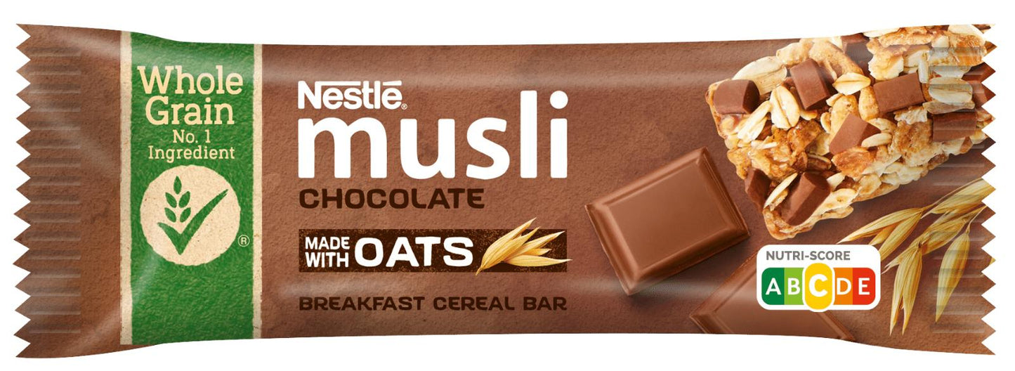 12 NESTLE MUSLI Chocolate Wholegrain Healthy Breakfast Cereal Bars 35g 1.23oz