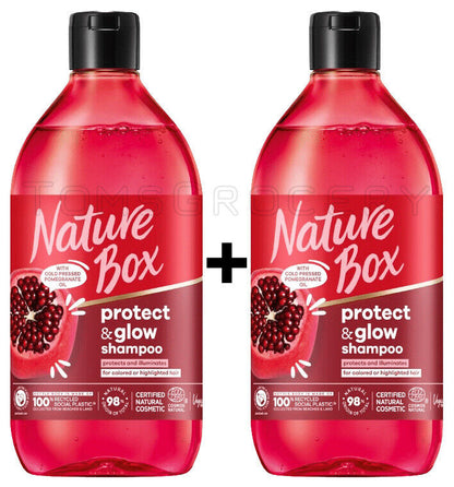 NATURE BOX Protect & Glow Shampoo & Conditioner Set with Pomegranate Oil 385ml