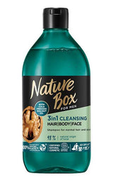 3 NATURE BOX MEN 3in1 Natural Cleansing Shampoo with Wallnut Oil 385ml