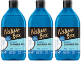 3 NATURE BOX Exotic Natural Shower Gel with Cold Pressed Coconut Oil 385ml