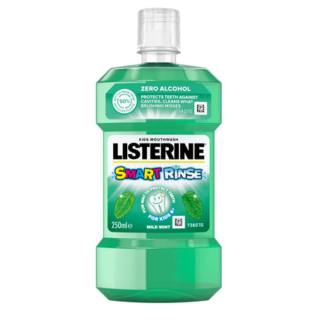 6 LISTERINE Smart Rinse Kids 6+ Mouthwash Mild Mint Flavor Zero Alcohol 250ml