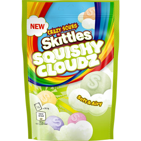 SKITTLES SQUISHY CLOUDZ Crazy Sours Soft & Airy Dragee 94g 3.4oz