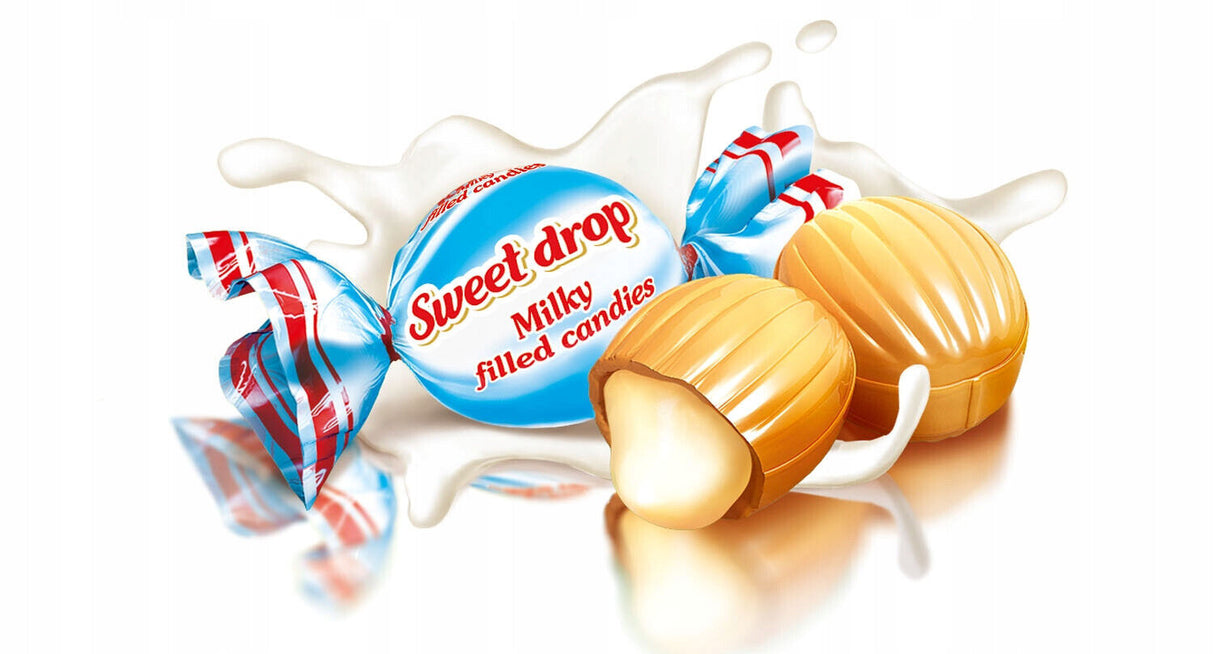 ROSHEN SWEET DROP Caramel Candies with Soft Milk Filling Party Sweets 35oz 1KG
