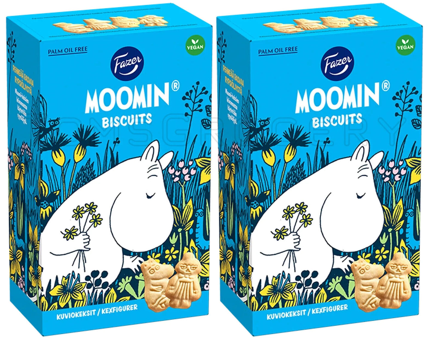 2 FAZER MOOMIN Vegan Biscuits Boxes Crunchy Family Cookies 175g 6.17oz