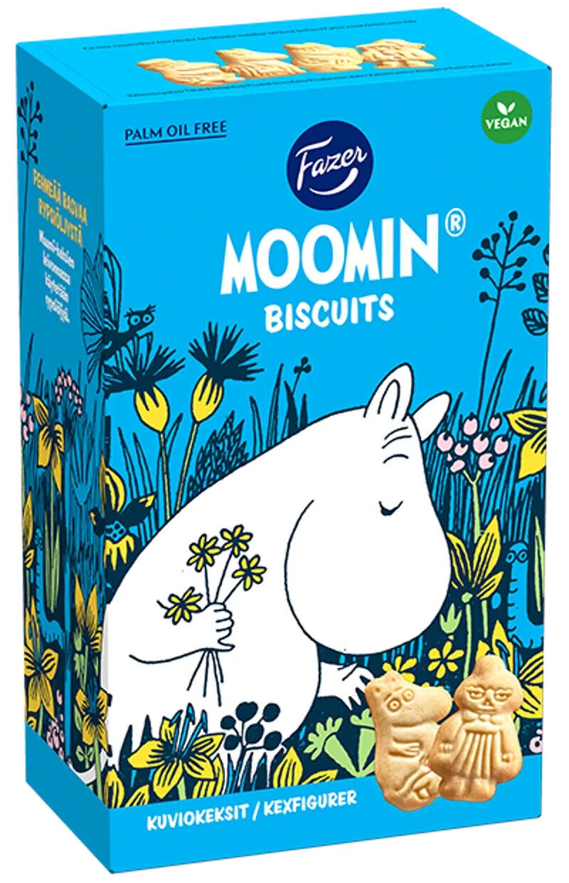 2 FAZER MOOMIN Vegan Biscuits Boxes Crunchy Family Cookies 175g 6.17oz