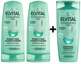 L'OREAL Elvital Extraordinary Clay Purifying Shampoo & Conditioner Set 3x250ml