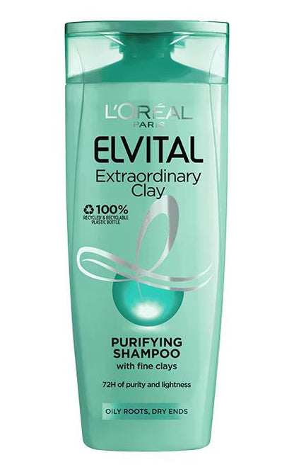 L'OREAL Elvital Extraordinary Clay Purifying Shampoo & Conditioner Set 3x250ml