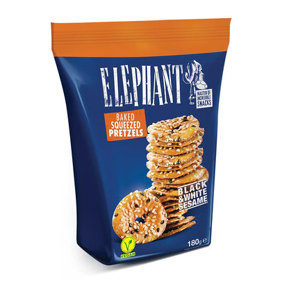 16 ELEPHANT Baked Squeezed Pretzels with Sesame Seeds Crackers Snacks 80g 2.8oz