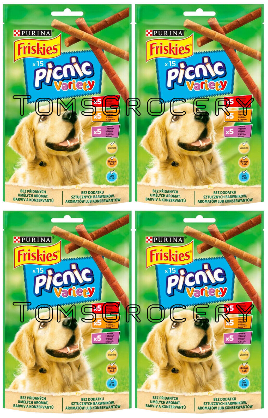 4 FRISKIES Picnic Preservative Free Dog Treats with Vitamins 126g 4.44oz