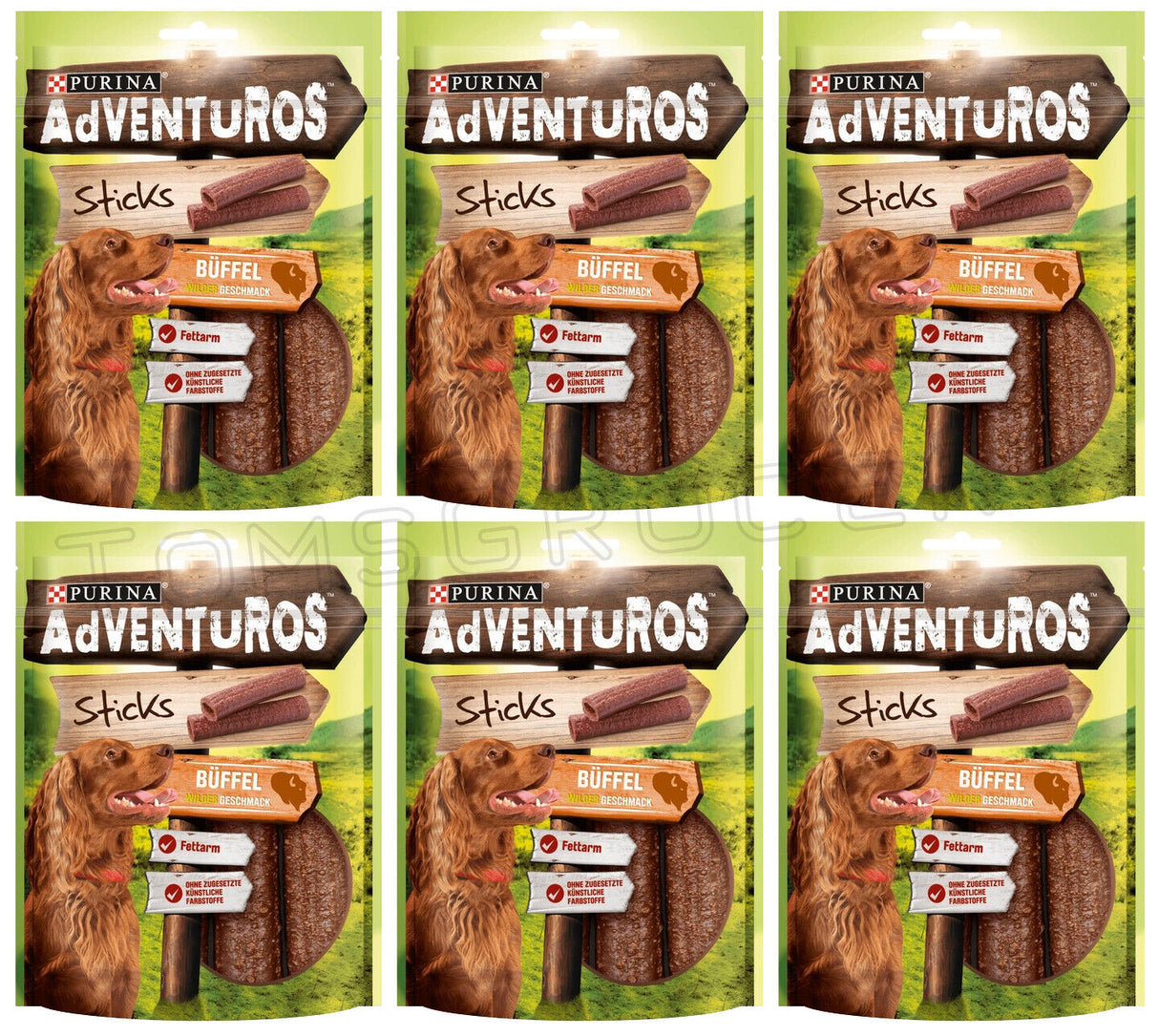 6 PURINA ADVENTUROS Bison Flavor Sticks Dog Treats 120g 4.23oz