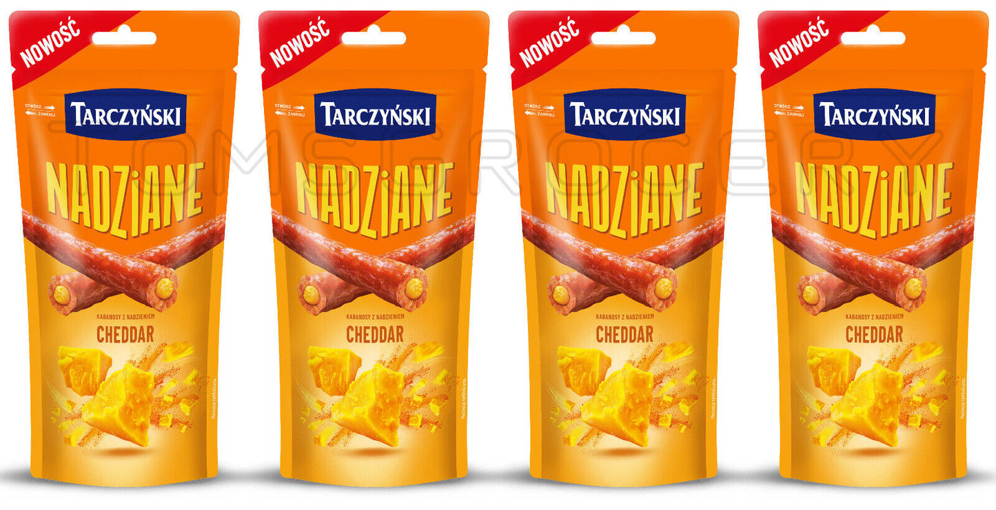 4 TARCZYNSKI NADZIANE Cabanossi Kabanos Smoked Sausages Snacks with Cheddar 95g