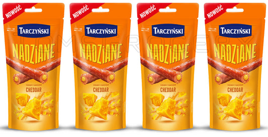 4 TARCZYNSKI NADZIANE Cabanossi Kabanos Smoked Sausages Snacks with Cheddar 95g