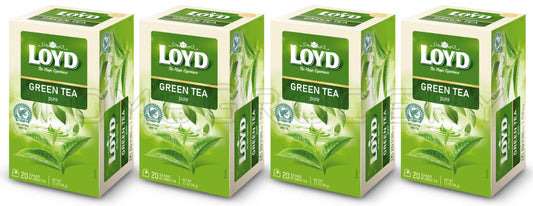 4 LOYD Pure Green Tea 20 Envelope Boxes (80 servings total)