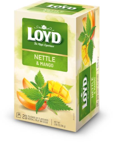 4 LOYD Nettle & Mango Flavored Herbal Tea Boxes (80 servings total)