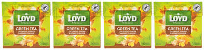 4 LOYD Lemon Ginger & Honey Flavored Green Tea Boxes (80 servings total)