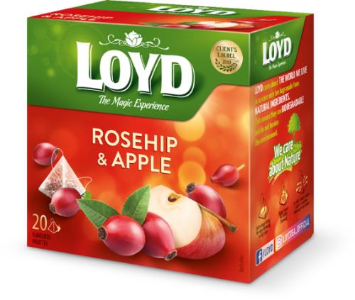 4 LOYD Rosehip & Apple Flavored Herbal Infusion Tea Boxes (80 servings total)