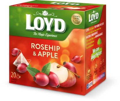 4 LOYD Rosehip & Apple Flavored Herbal Infusion Tea Boxes (80 servings total)