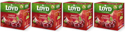 4 LOYD SWEET CHERRY Flavored Fruit Tea 20 Teabags Boxes (80 servings total)