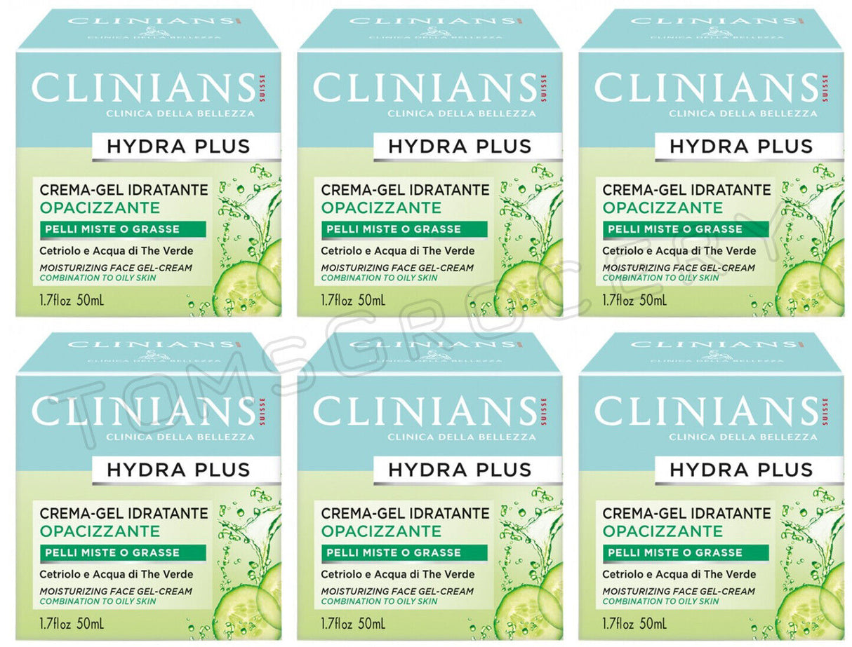 6 CLINIANS HYDRA PLUS Moisturizing Face Gel Cream Combination to Oily Skin 50ml
