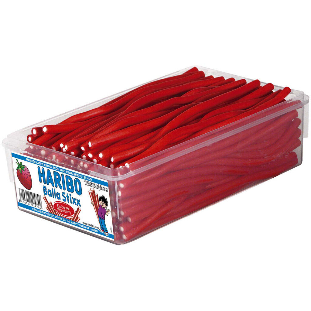 HARIBO BALLA STIXX Strawberry Flavor Gummy Candy Sticks Party Sharing 1.2kg 42oz