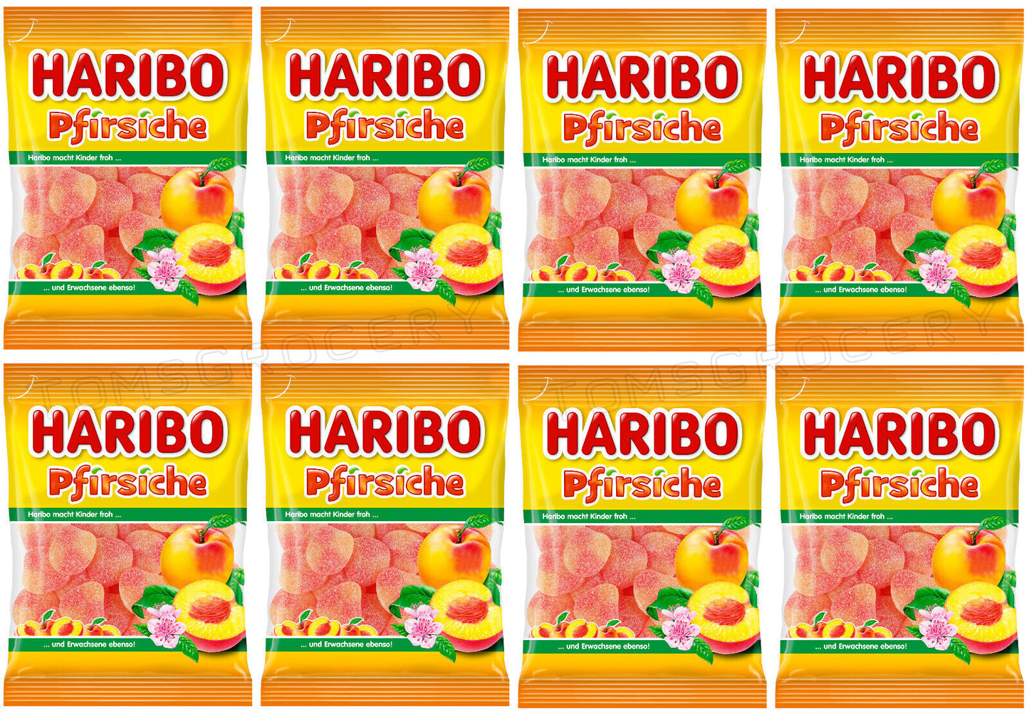 8 HARIBO PFIRSICHE Peach Flavor Sugar Coated Gummy Candy Sweets 175g 6.1oz