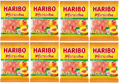 8 HARIBO PFIRSICHE Peach Flavor Sugar Coated Gummy Candy Sweets 175g 6.1oz