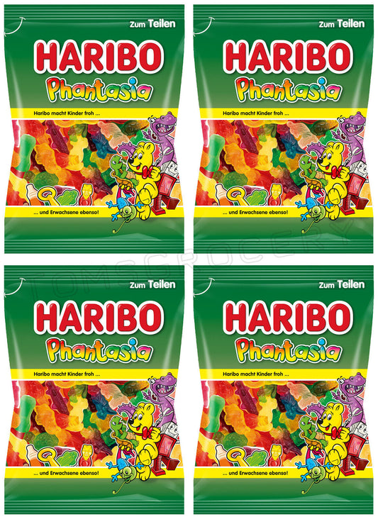 4 HARIBO PHANTASIA Fruit Flavor Assorted Shape Gummy Candy Sweets 175g 6.1oz