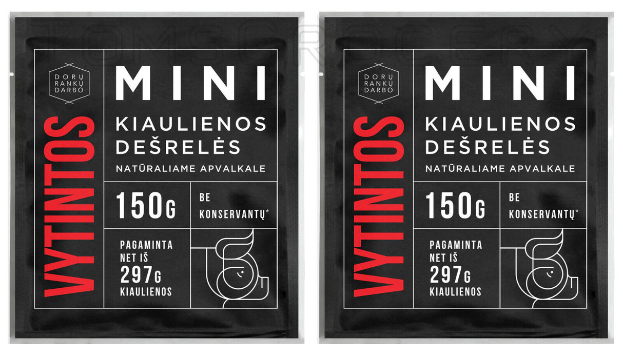 2 DORA Cured Mini Pork Sausages Meat Snacks Preservative Free 150g 5.3oz