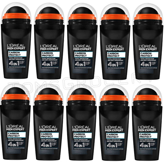 10 L'OREAL MEN EXPERT CARBON PROTECT 4in1 XXL Roll On Anti-Perspirant Deodorant