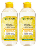 2 GARNIER Micellar Vitamin C Cleansing Water Hypoallergenic for Dull Skin 400ml