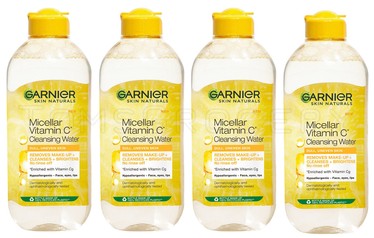4 GARNIER Micellar Vitamin C Cleansing Water Hypoallergenic for Dull Skin 400ml