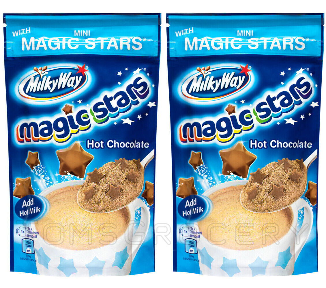 2 MILKY WAY Magic Stars Hot Chocolate Powder Drink European Treats 140g 4.9oz