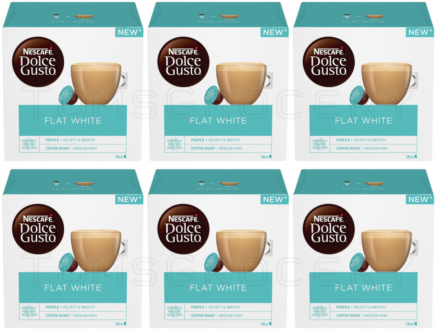 6 NESCAFE FLAT WHITE Dolce Gusto Instant Coffee Capsules Boxes