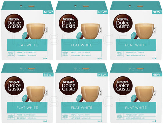 6 NESCAFE FLAT WHITE Dolce Gusto Instant Coffee Capsules Boxes