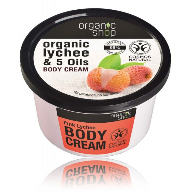 ORGANIC SHOP Pink Lychee & 5 Oils Natural Body Cream 250ml 8.8 fl oz