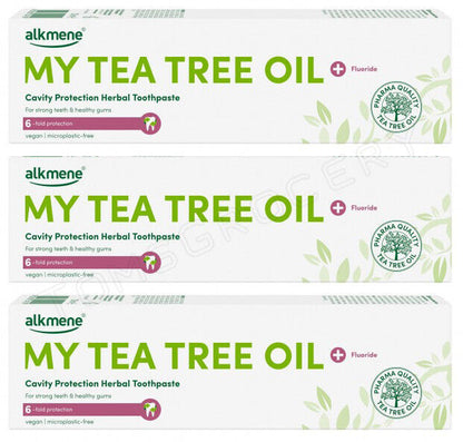 3 ALKMENE Tea Tree Oil Cavity Protection Herbal Toothpaste 100ml 3.38fl. oz.