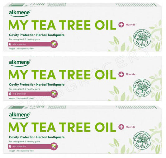 3 ALKMENE Tea Tree Oil Cavity Protection Herbal Toothpaste 100ml 3.38fl. oz.