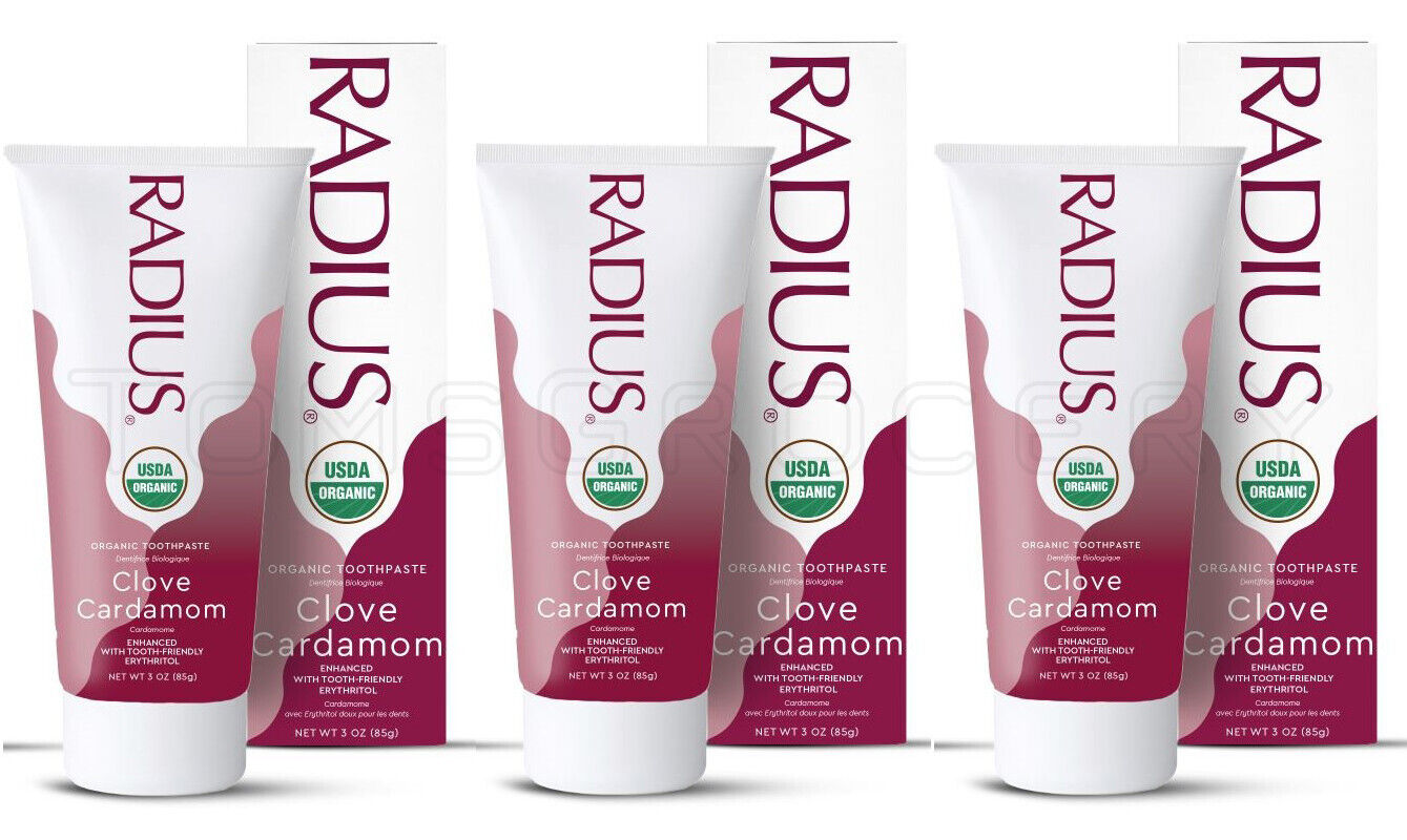3 RADIUS CARDAMOM CLOVE Organic Daily Toothpaste for Sensitive Teeth 85g 3oz