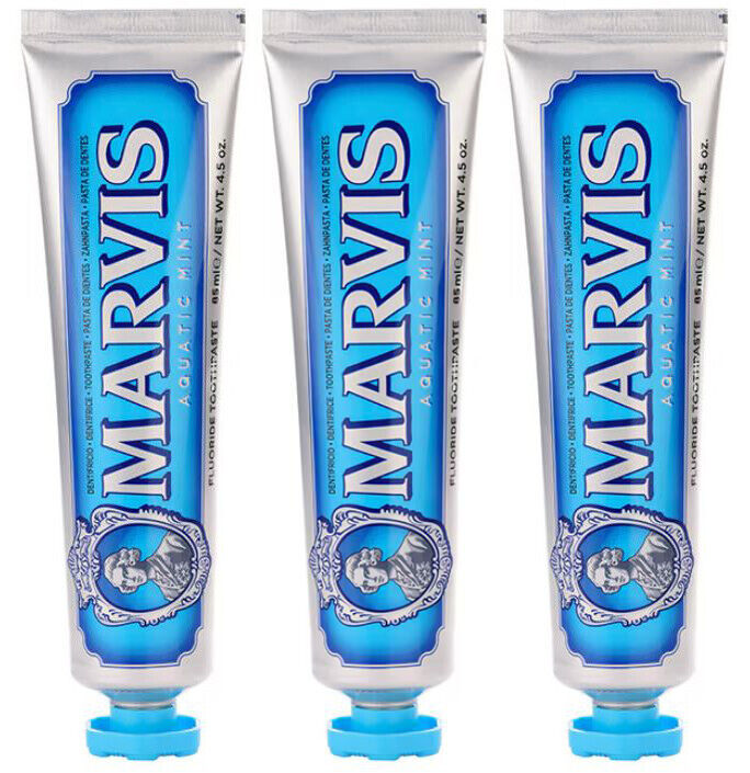 3 MARVIS AQUATIC MINT Daily Toothpaste 85ml 4.5oz