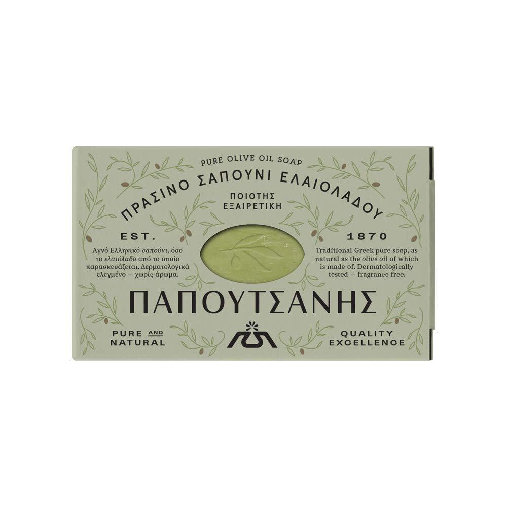 PAPOUTSANIS Traditional Greek Green Olive Oil Bar Soap 125g