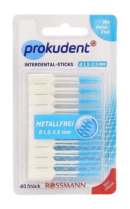 PROKUDENT Interdental Sticks Rubber Toothpicks Size XS 1.5-3.5mm 40pcs