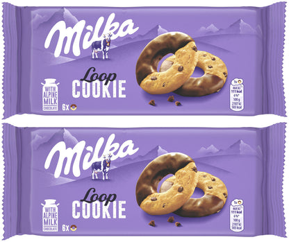 2 MILKA COOKIE LOOP Cookies with Alpine Milk Chocolate Sweets Snacks 132g 4.6oz