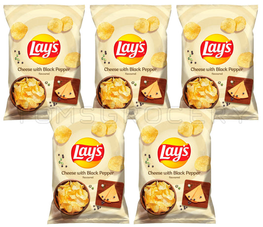 5 LAYS Cheese with Black Pepper Flavor Potato Chips Crisps Snacks 130g 4.6oz