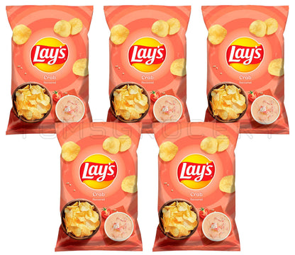 5 LAYS Crab Flavor Potato Chips Crisps Snacks 130g 4.6oz