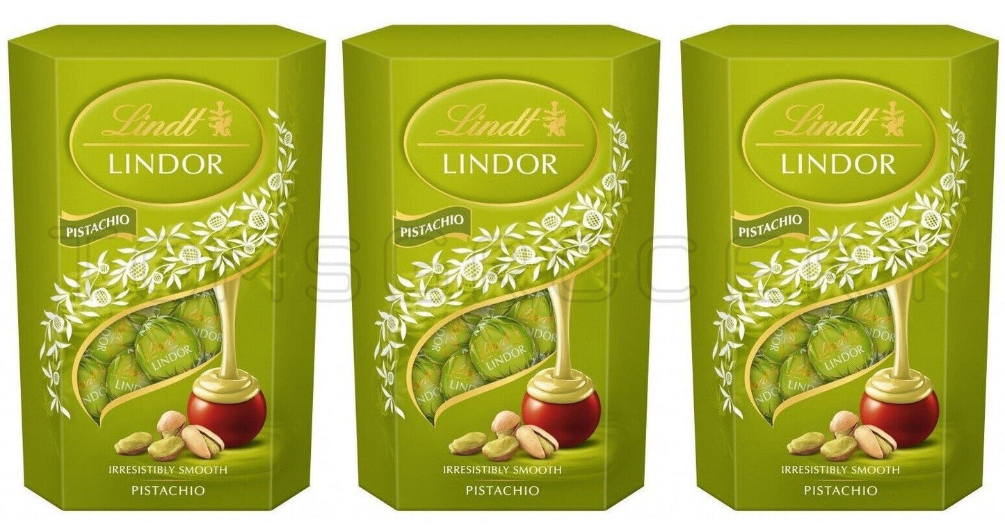 3 LINDT LINDOR Chocolate Balls with Pistachio Cream Filling 200g 7.06oz